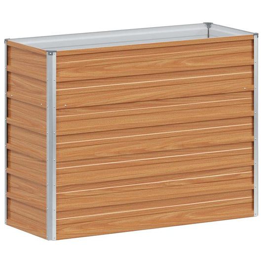 Garden Raised Bed Light Brown 100 x 40 x 77 cm Galvanised Steel