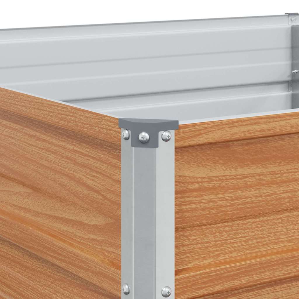 Garden Raised Bed Light Brown 240 x 80 x 45 cm Galvanised Steel