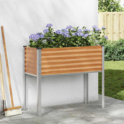 Garden Planter Light Brown 100 x 45 x 90 cm Galvanised Steel