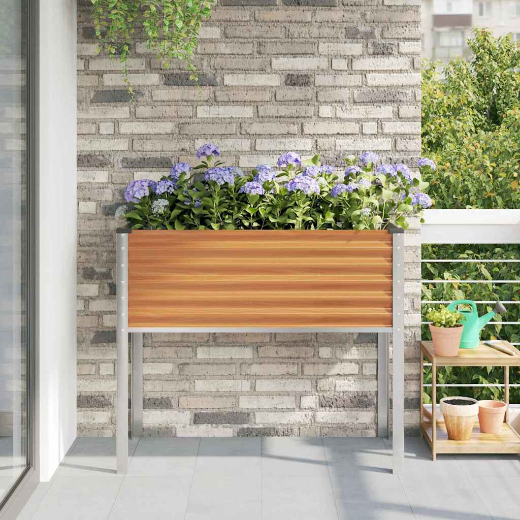 Garden Planter Light Brown 100 x 45 x 90 cm Galvanised Steel
