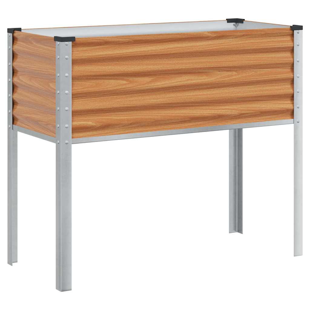 Garden Planter Light Brown 100 x 45 x 90 cm Galvanised Steel