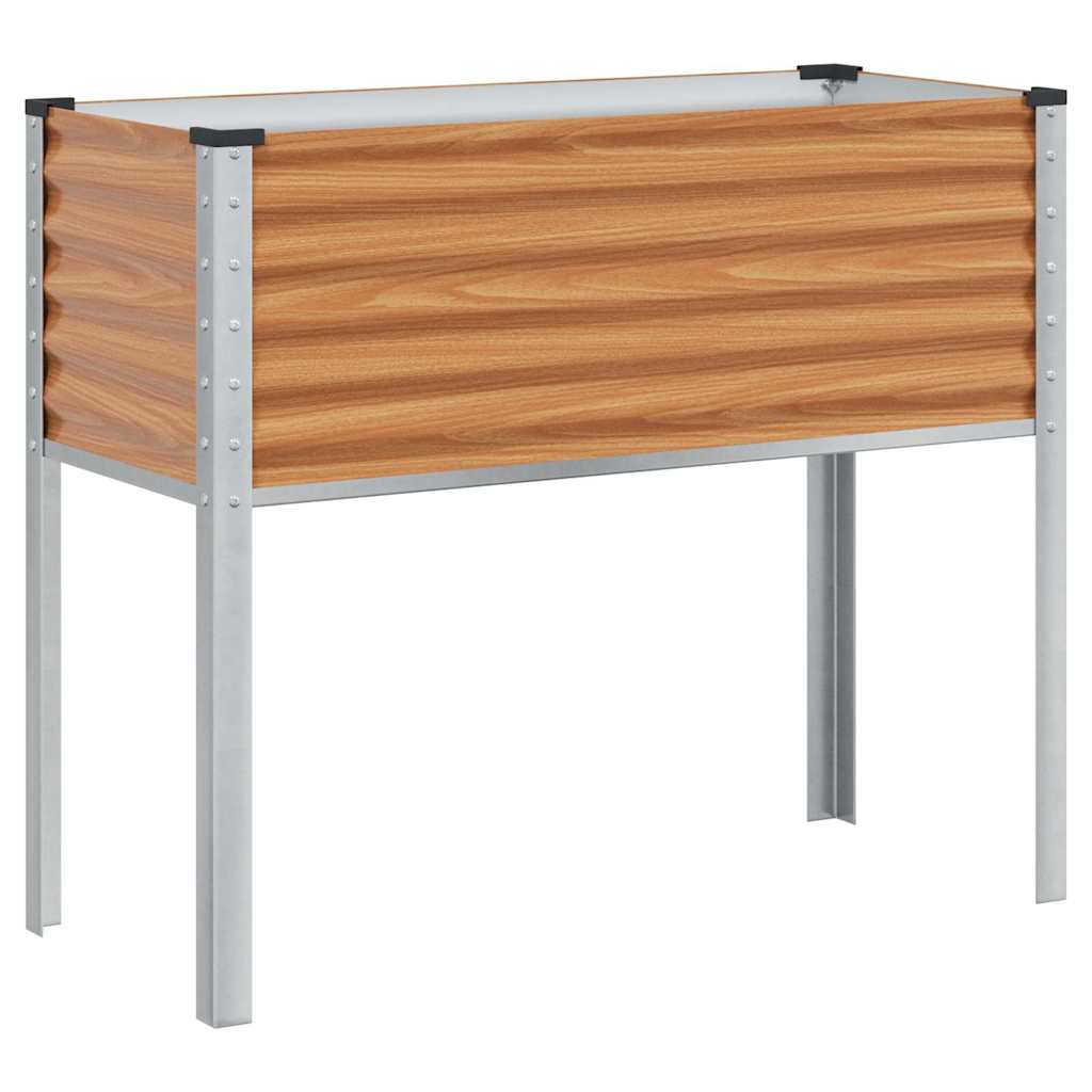 Garden Planter Light Brown 100 x 45 x 90 cm Galvanised Steel