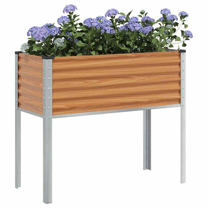 Garden Planter Light Brown 100 x 45 x 90 cm Galvanised Steel