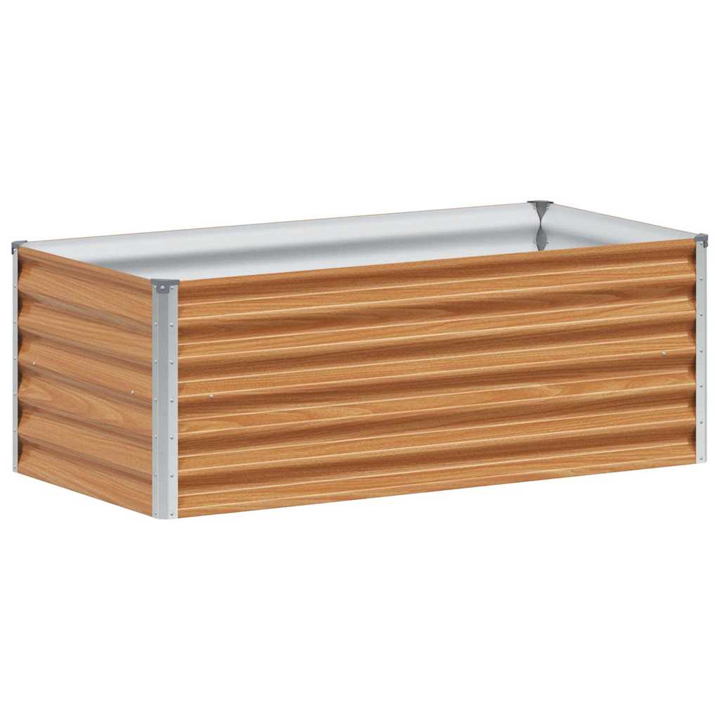 Garden Raised Bed Light Brown 98 x 50 x 36 cm Galvanised Steel