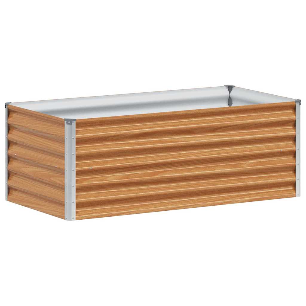 Garden Raised Bed Light Brown 98 x 50 x 36 cm Galvanised Steel