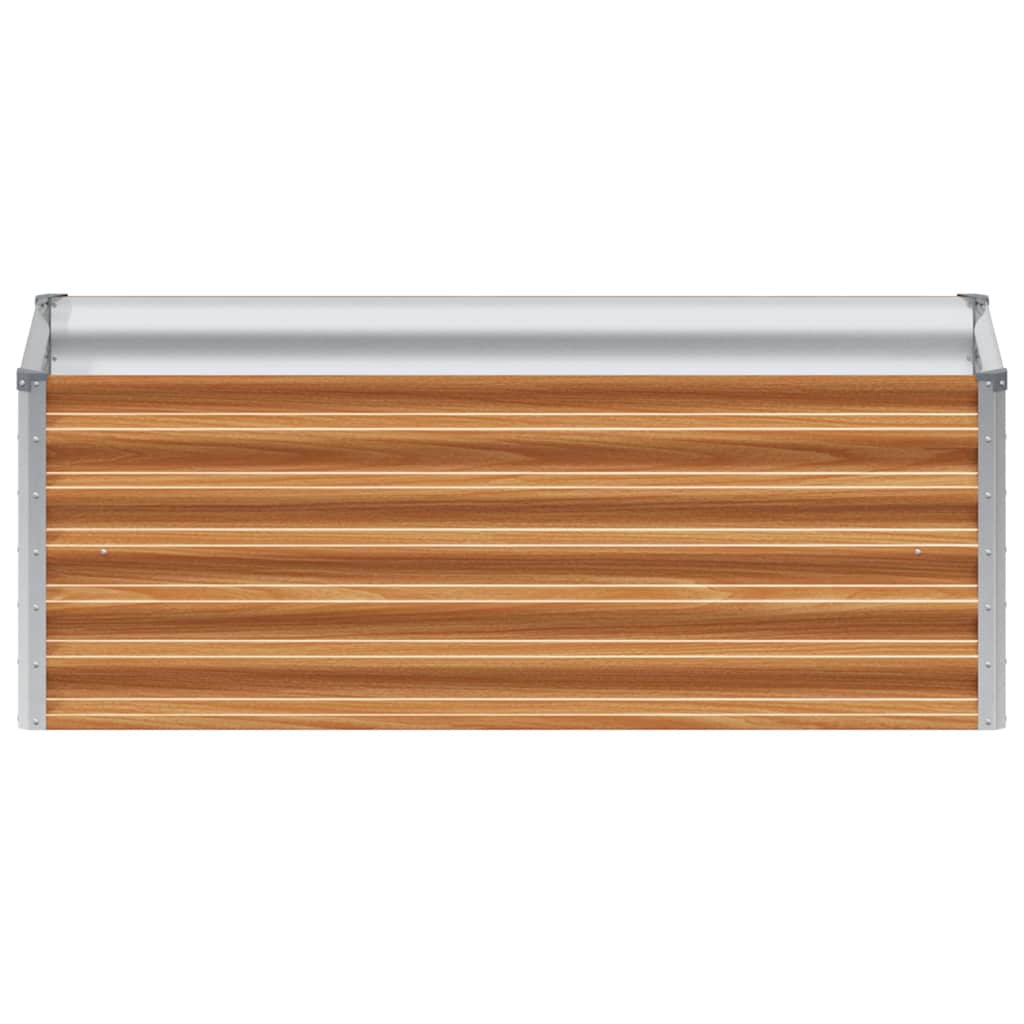 Garden Raised Bed Light Brown 98 x 50 x 36 cm Galvanised Steel