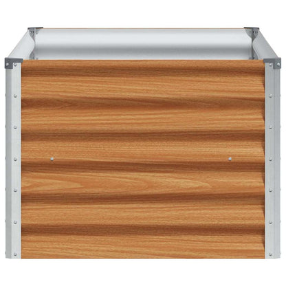 Garden Raised Bed Light Brown 98 x 50 x 36 cm Galvanised Steel