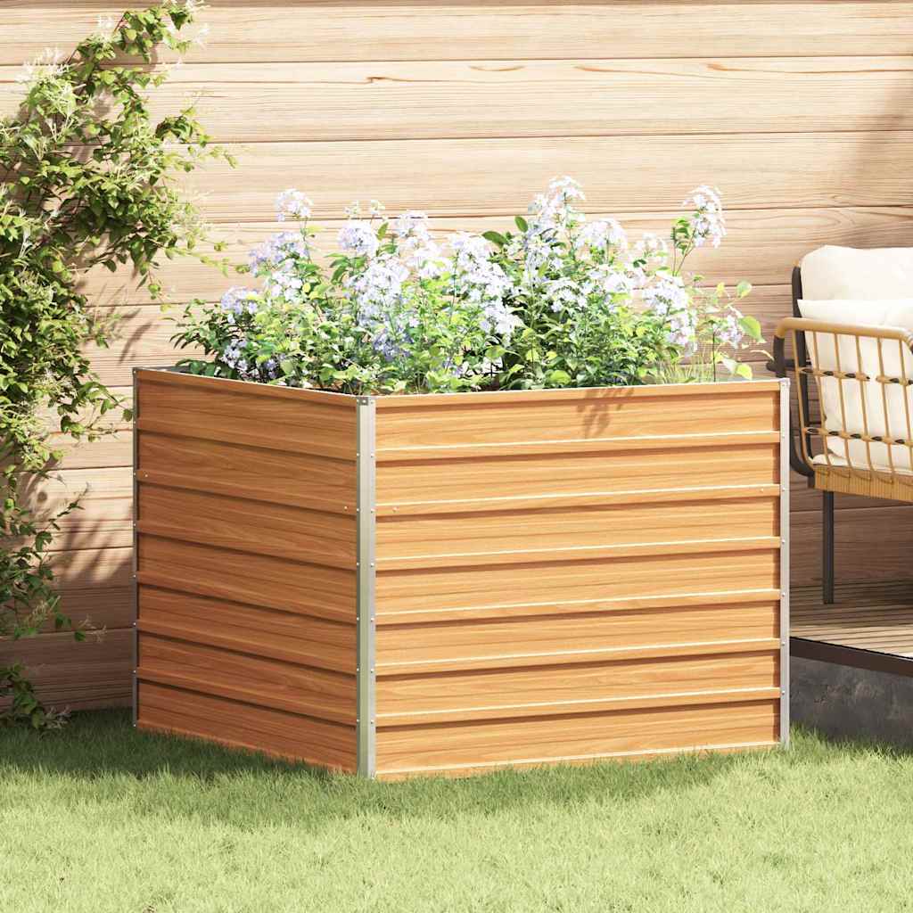 Garden Raised Bed Light Brown 100 x 100 x 77 cm