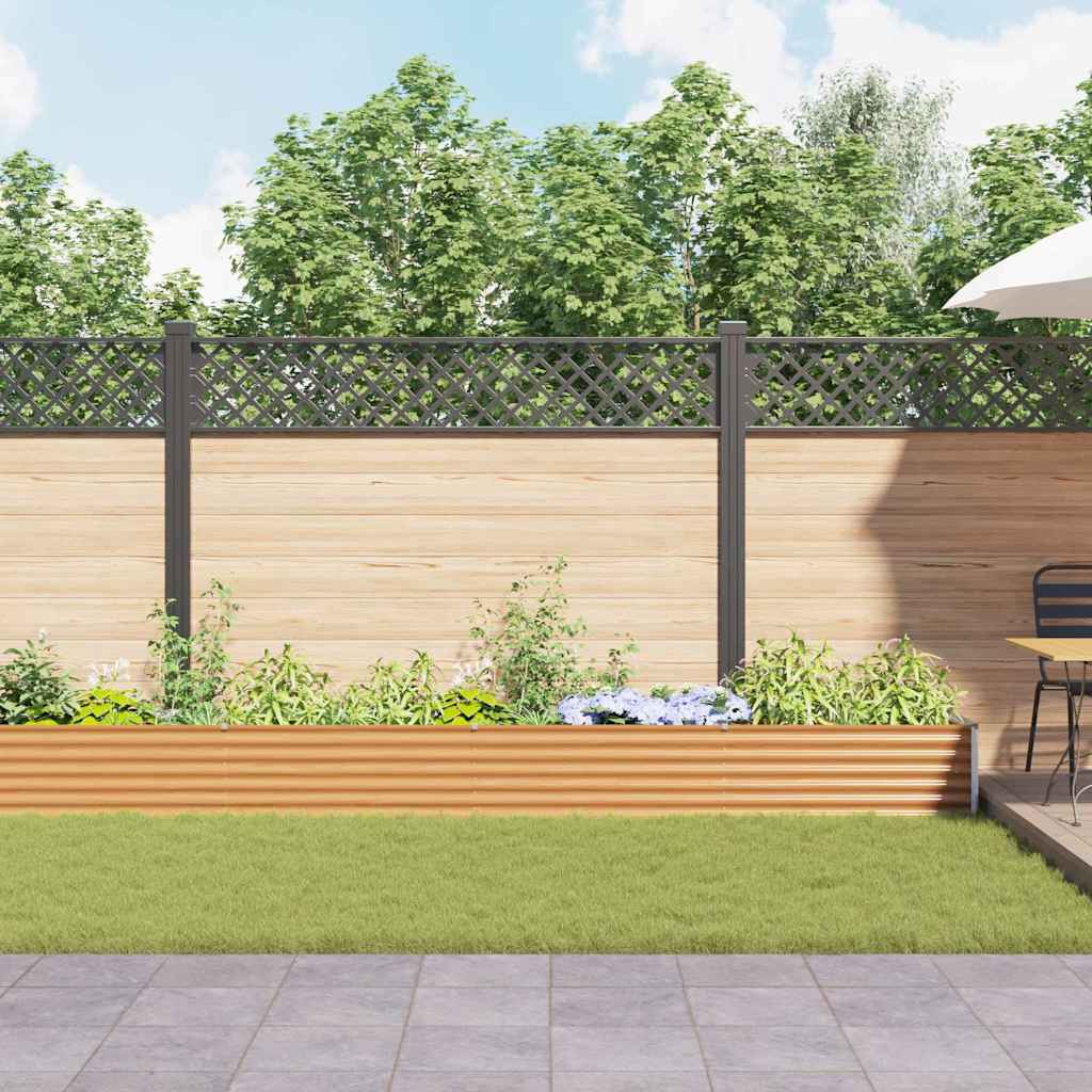 Garden Raised Bed Light Brown 582 x 50 x 36 cm Galvanised Steel