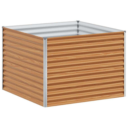 Garden Raised Bed Light Brown 98 x 100 x 68 cm Galvanised Steel