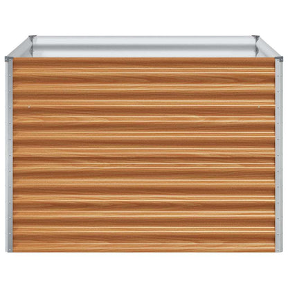 Garden Raised Bed Light Brown 98 x 100 x 68 cm Galvanised Steel