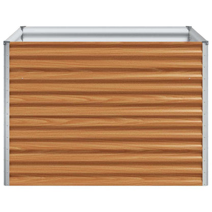 Garden Raised Bed Light Brown 98 x 100 x 68 cm Galvanised Steel
