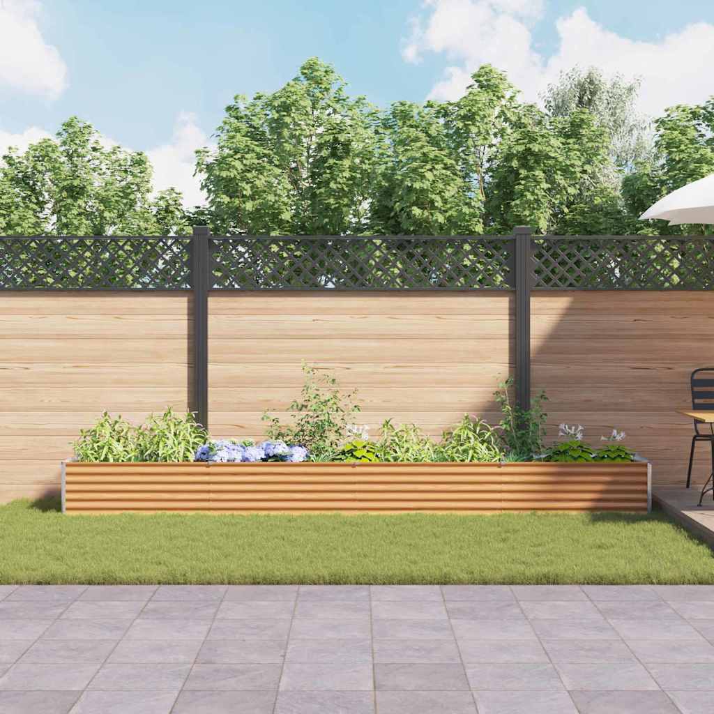 Garden Raised Bed Light Brown 390 x 50 x 36 cm Galvanised Steel