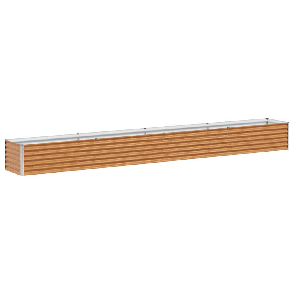 Garden Raised Bed Light Brown 390 x 50 x 36 cm Galvanised Steel