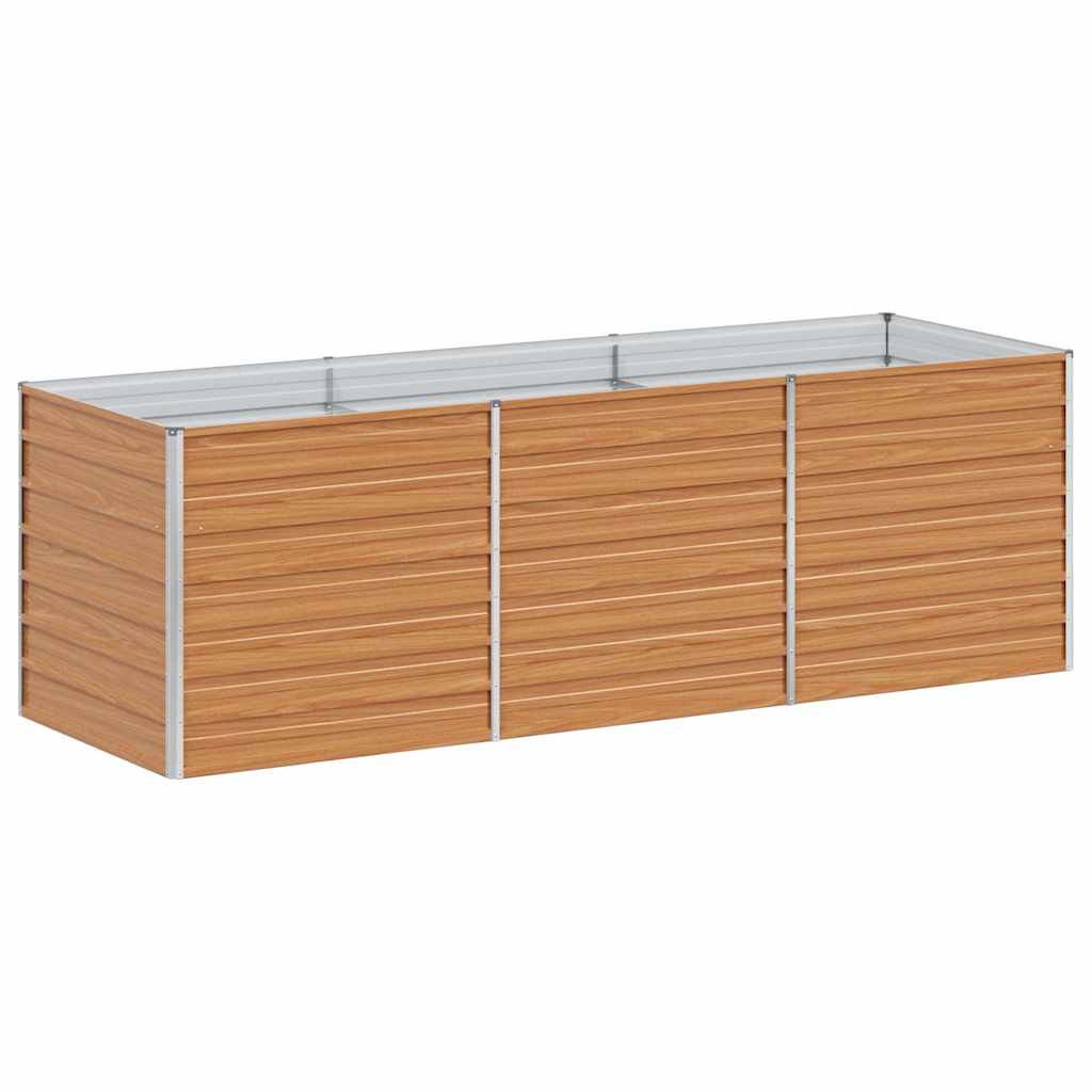 Garden Raised Bed Light Brown 240 x 80 x 77 cm Galvanised Steel