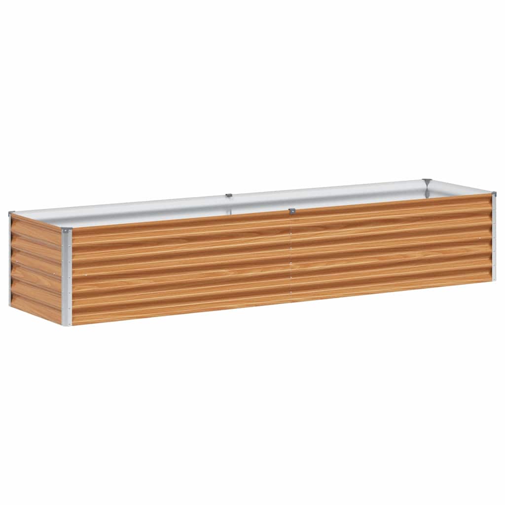 Garden Raised Bed Light Brown 195 x 50 x 36 cm Galvanised Steel