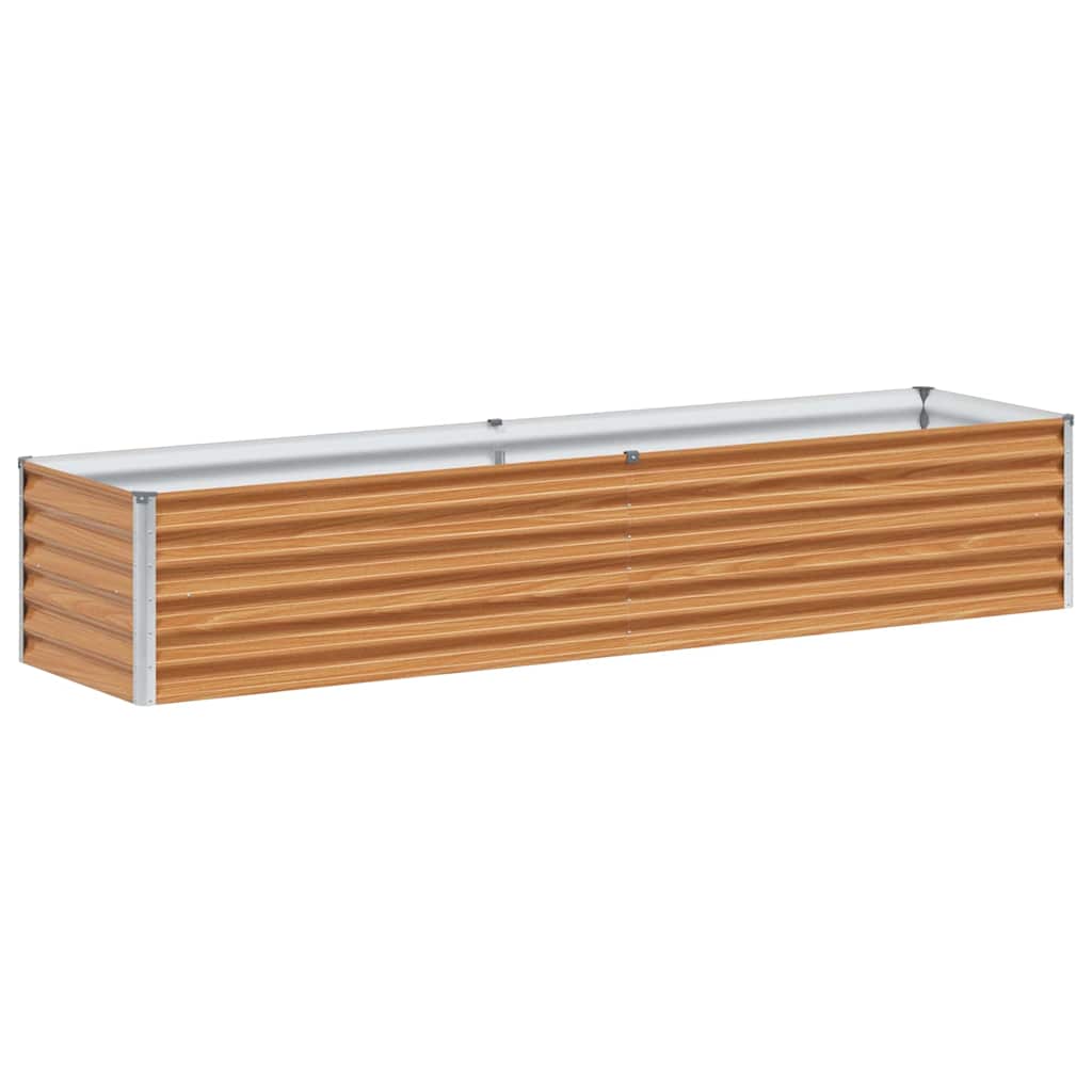 Garden Raised Bed Light Brown 195 x 50 x 36 cm Galvanised Steel