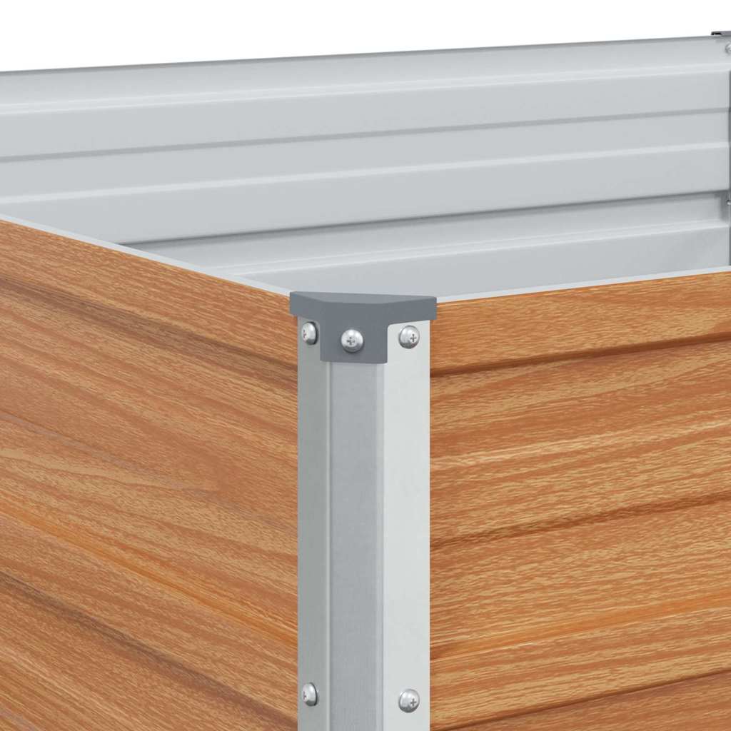 Garden Raised Bed Light Brown 320 x 80 x 77 cm Galvanised Steel