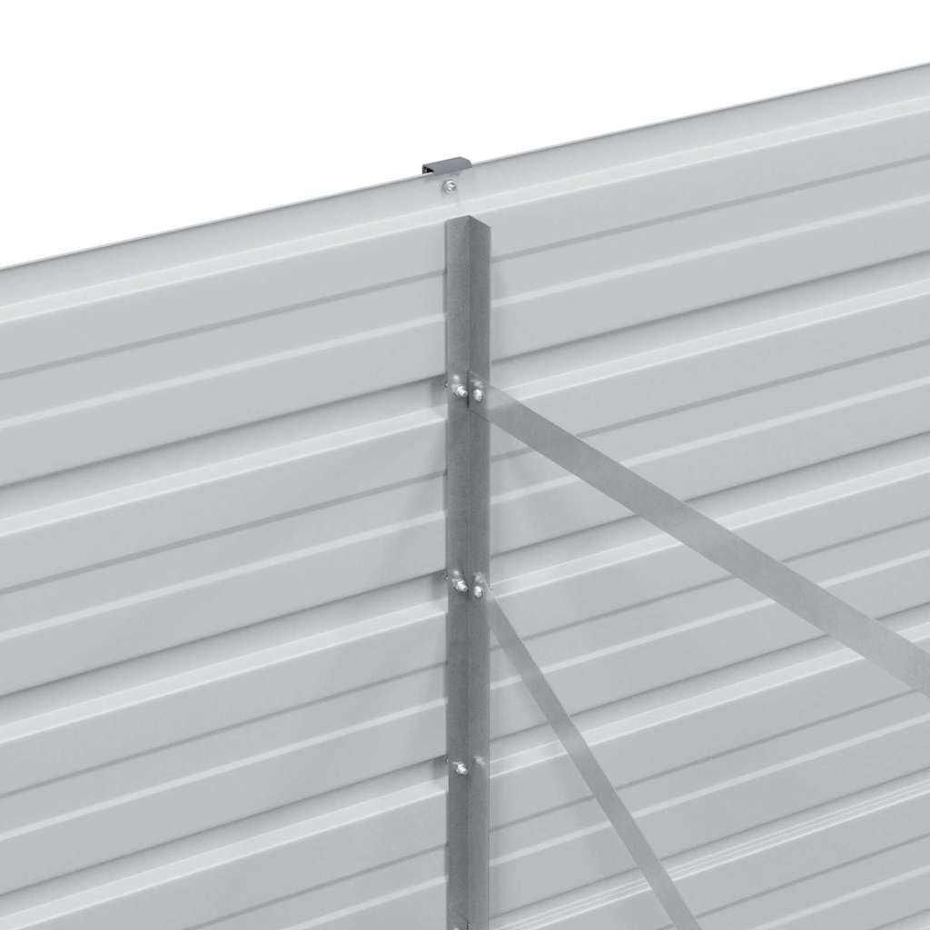 Garden Raised Bed Light Brown 320 x 80 x 77 cm Galvanised Steel