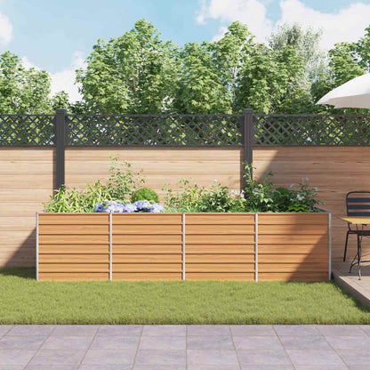 Garden Raised Bed Light Brown 320 x 80 x 77 cm Galvanised Steel