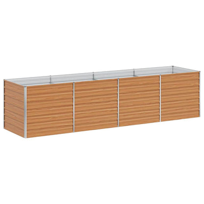 Garden Raised Bed Light Brown 320 x 80 x 77 cm Galvanised Steel