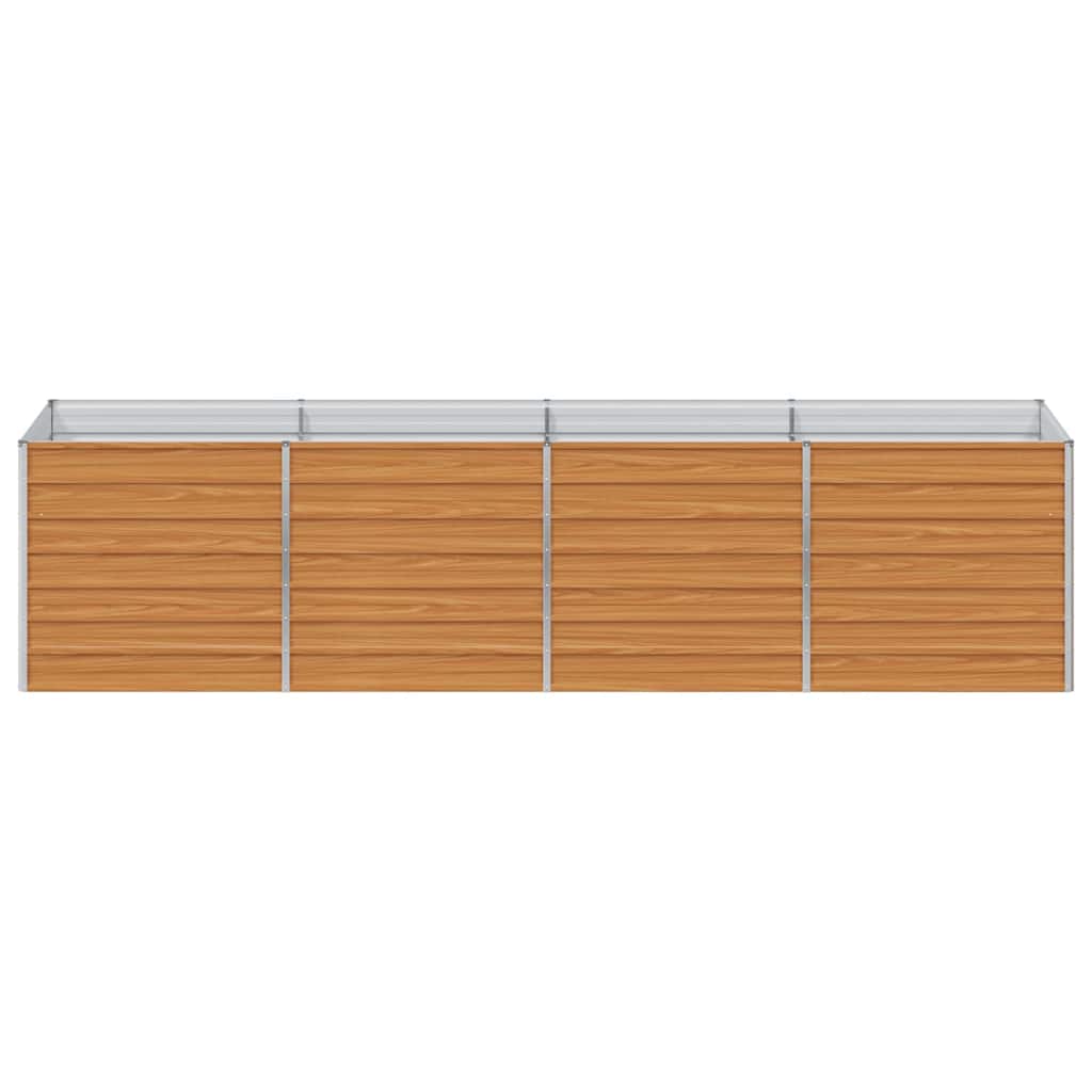 Garden Raised Bed Light Brown 320 x 80 x 77 cm Galvanised Steel