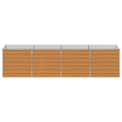 Garden Raised Bed Light Brown 320 x 80 x 77 cm Galvanised Steel