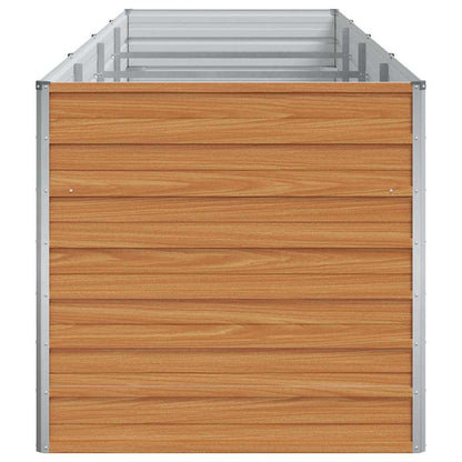 Garden Raised Bed Light Brown 320 x 80 x 77 cm Galvanised Steel