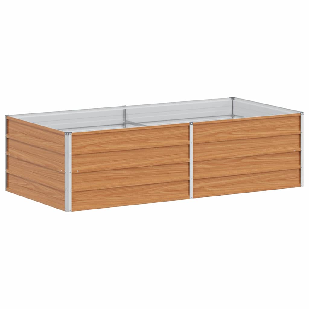 Garden Raised Bed Light Brown 160 x 80 x 45 cm Galvanised Steel