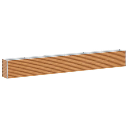 Garden Raised Bed Light Brown 582 x 50 x 68 cm Galvanised Steel