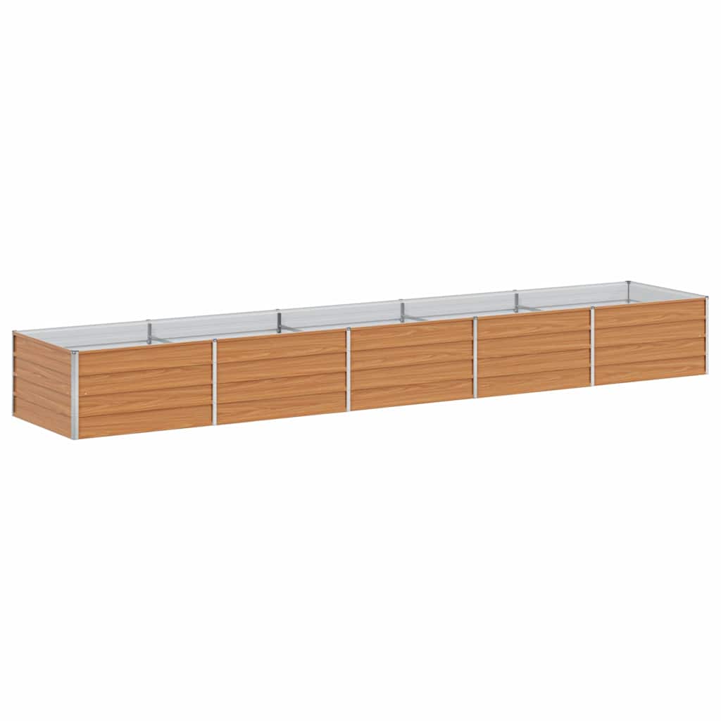 Garden Raised Bed Light Brown 400 x 80 x 45 cm Galvanised Steel