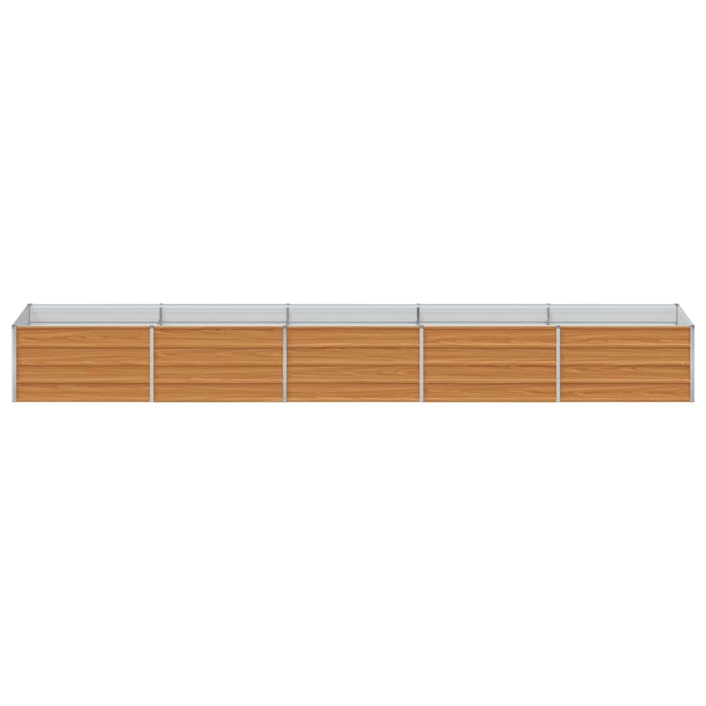 Garden Raised Bed Light Brown 400 x 80 x 45 cm Galvanised Steel