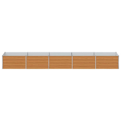 Garden Raised Bed Light Brown 400 x 80 x 45 cm Galvanised Steel
