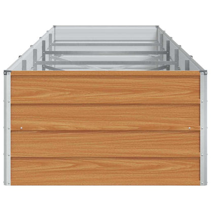 Garden Raised Bed Light Brown 400 x 80 x 45 cm Galvanised Steel