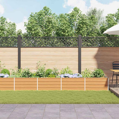 Garden Raised Bed Light Brown 480 x 80 x 45 cm Galvanised Steel