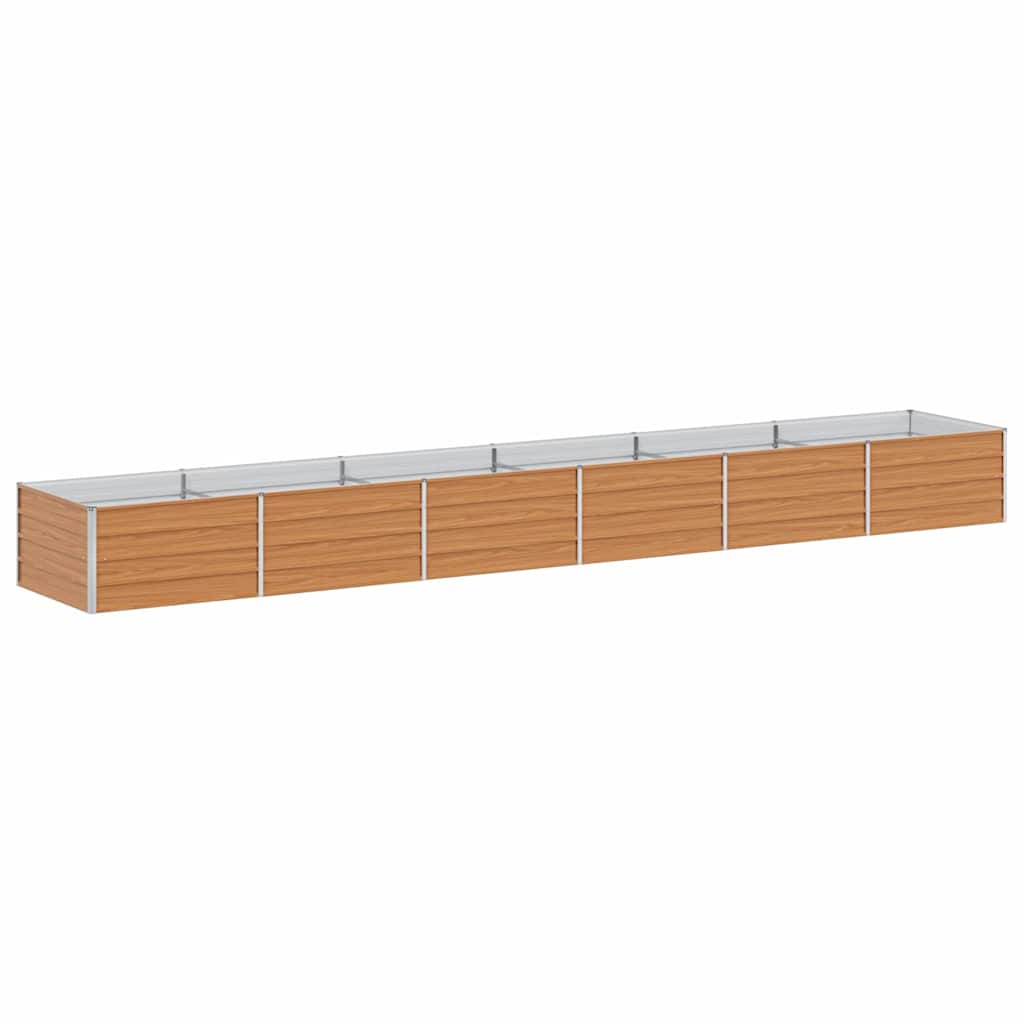Garden Raised Bed Light Brown 480 x 80 x 45 cm Galvanised Steel