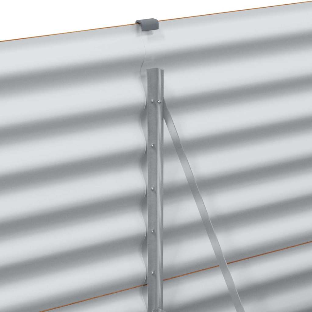 Garden Raised Bed Light Brown 485 x 50 x 68 cm Galvanised Steel
