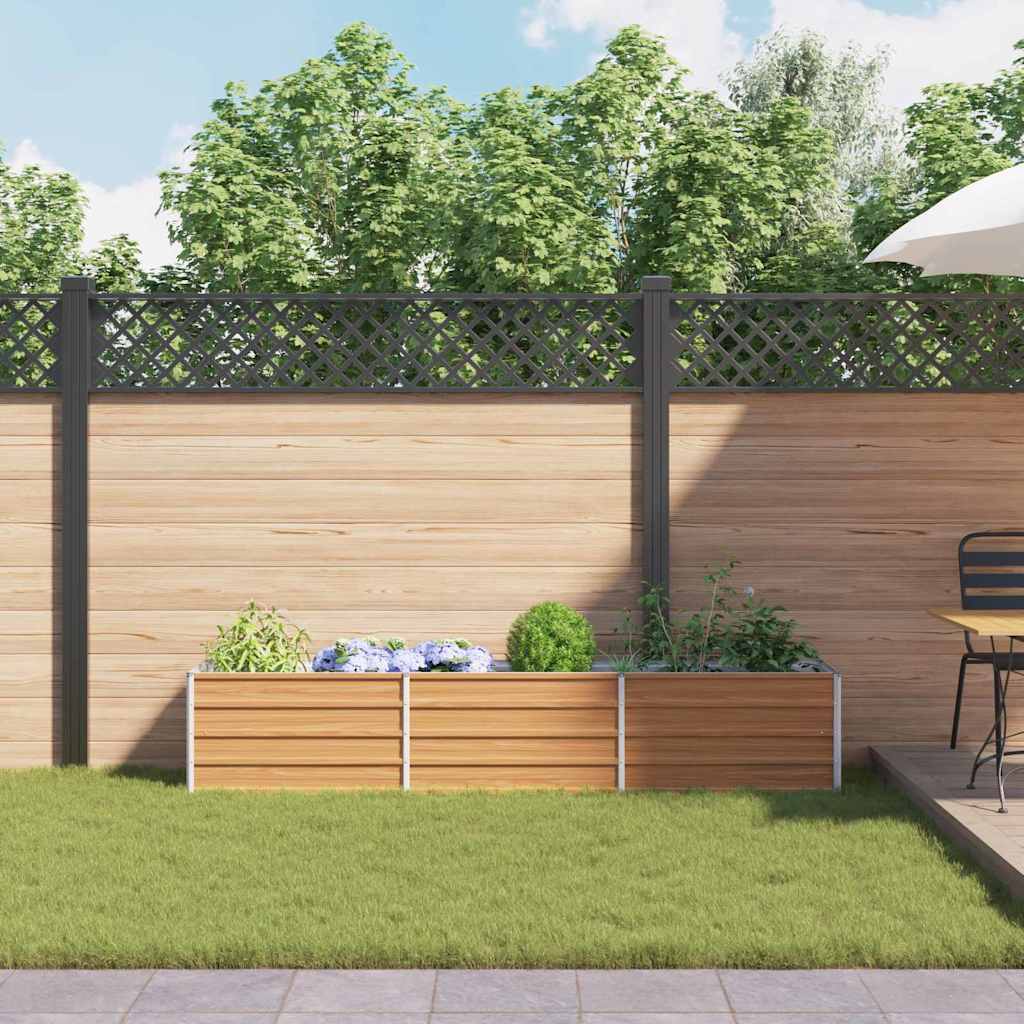 Garden Raised Bed Light Brown 240 x 40 x 45 cm Galvanised Steel