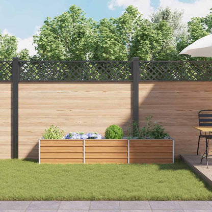Garden Raised Bed Light Brown 240 x 40 x 45 cm Galvanised Steel