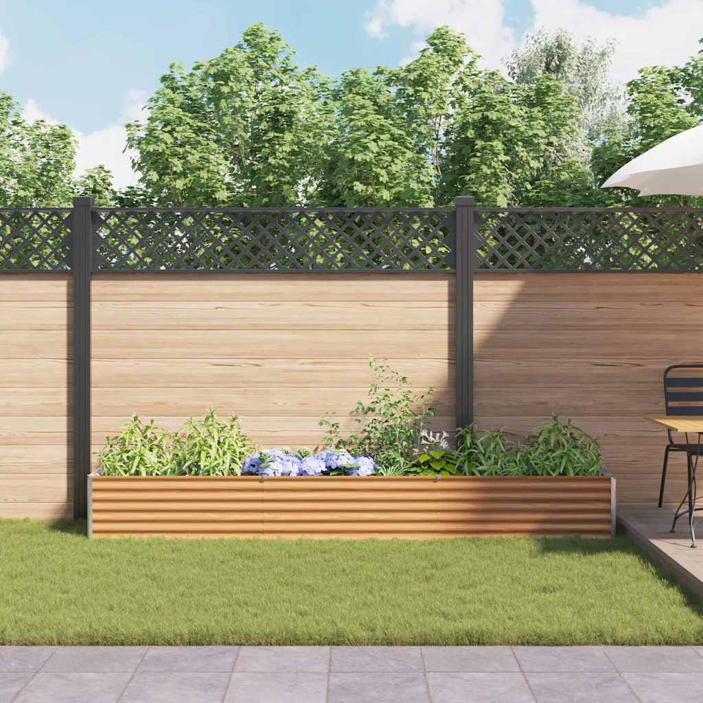 Garden Raised Bed Light Brown 290 x 50 x 36 cm Galvanised Steel