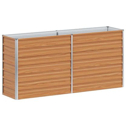 Garden Raised Bed Light Brown 160 x 40 x 77 cm Galvanised Steel