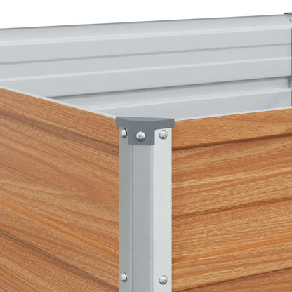 Garden Raised Bed Light Brown 400 x 80 x 77 cm Galvanised Steel