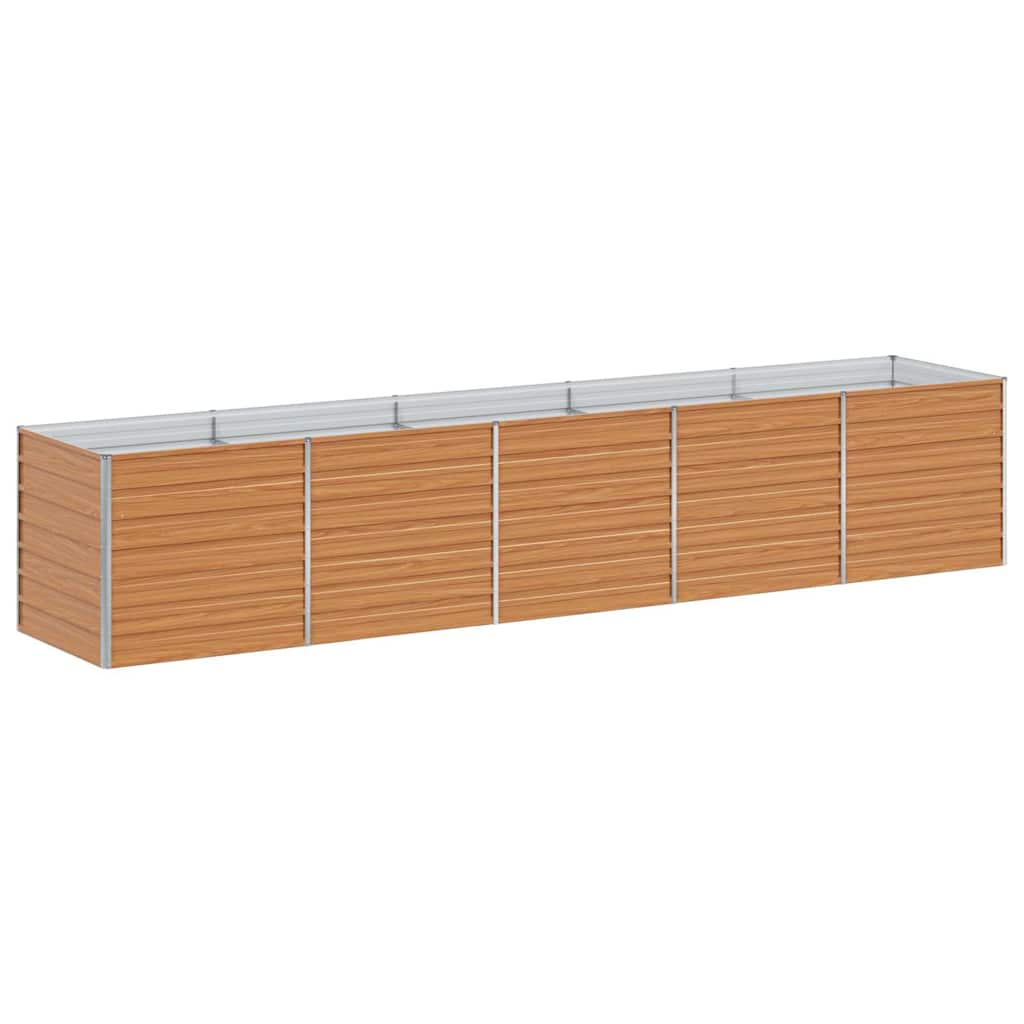 Garden Raised Bed Light Brown 400 x 80 x 77 cm Galvanised Steel