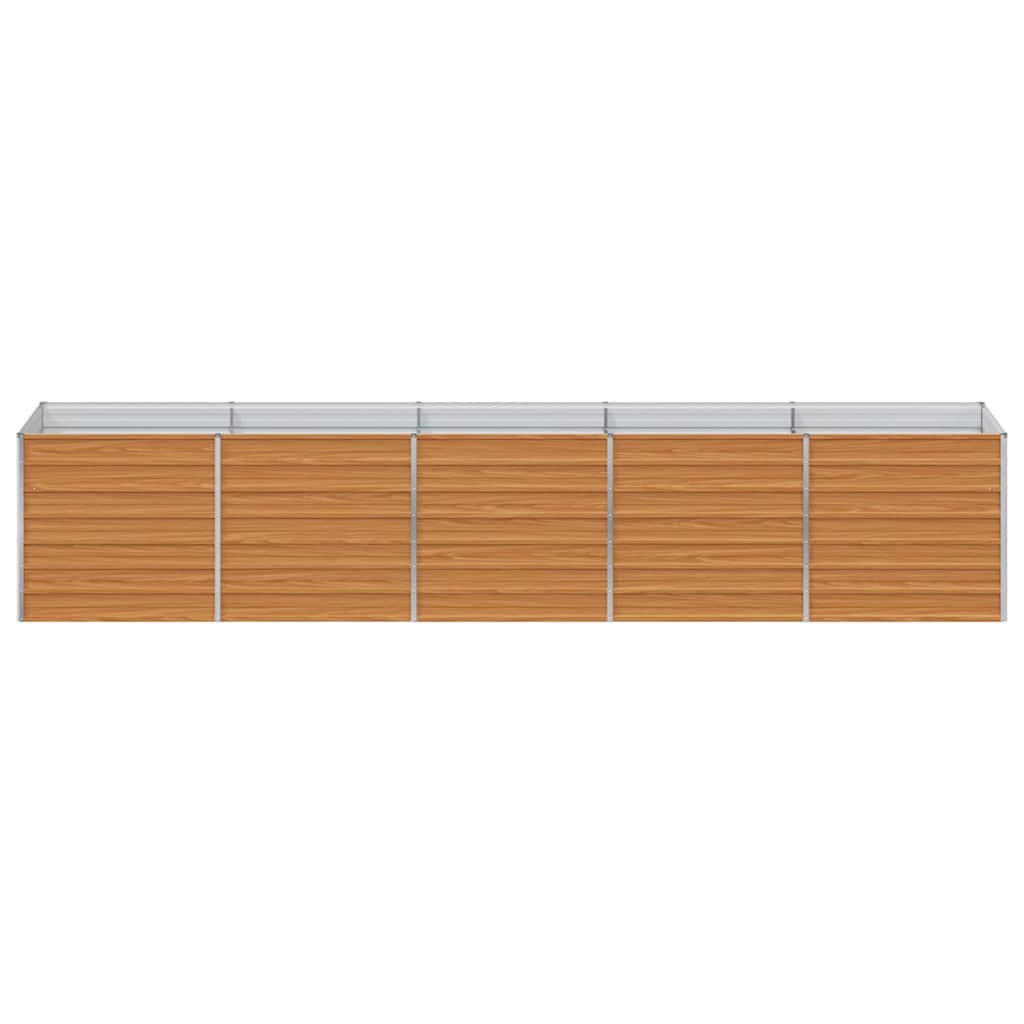 Garden Raised Bed Light Brown 400 x 80 x 77 cm Galvanised Steel