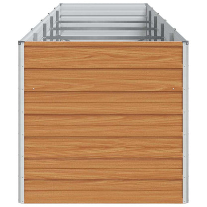 Garden Raised Bed Light Brown 400 x 80 x 77 cm Galvanised Steel
