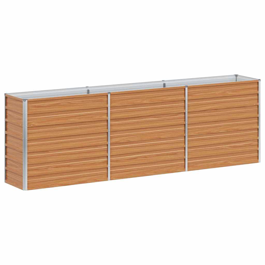 Garden Raised Bed Light Brown 240 x 40 x 77 cm Galvanised Steel