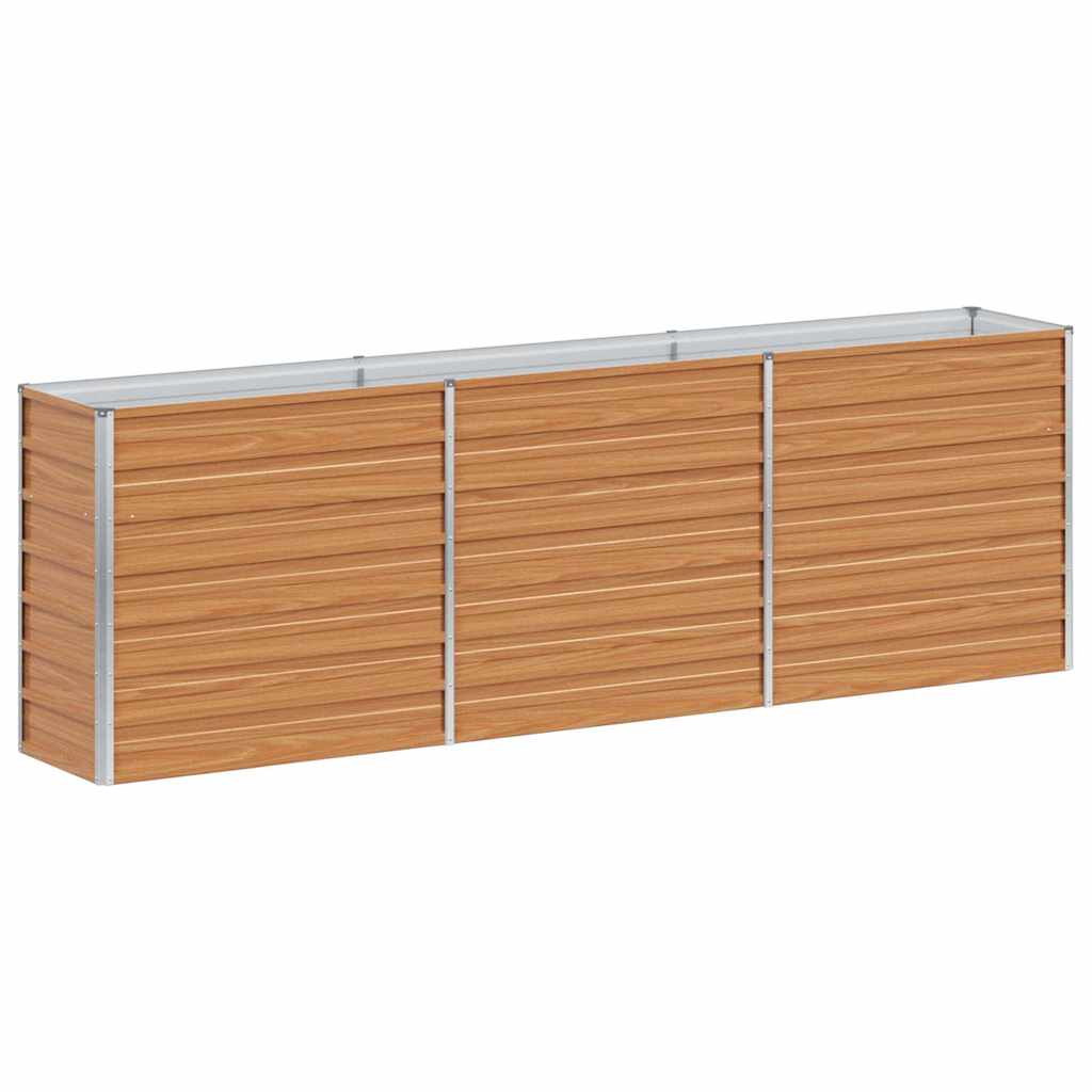 Garden Raised Bed Light Brown 240 x 40 x 77 cm Galvanised Steel