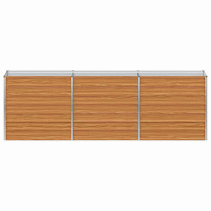 Garden Raised Bed Light Brown 240 x 40 x 77 cm Galvanised Steel