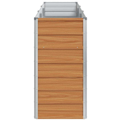 Garden Raised Bed Light Brown 240 x 40 x 77 cm Galvanised Steel