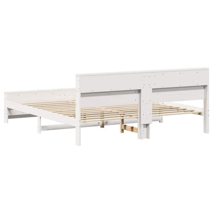 Bed Frame with Headboard White 200 x 200 cm Engineered Wood
